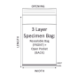 100x Specimen Biological Hazard Bag 160x255mm 45UM