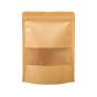 300x Kraft Paper Stand Up Pouches with Window-Coated-180x260mm 130um