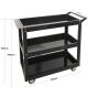 Tool Cart Picking Trolley 3-Tier Load capacity-300kg Black
