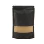 500x Black Stand Up Pouches with Window-Coated-100x150mm 130um