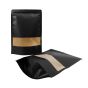 300x Black Stand Up Pouches with Window-Coated-200x300mm 130um