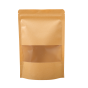 300x Kraft Paper Stand Up Pouches with Window-Coated-230x330mm 130um