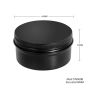 80ML BLACK Aluminium Tin Jar Base & Lid Screw Cap 100 per carton