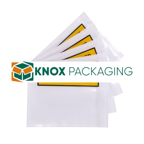 1000pcs 115mm x 150mm Invoice Enclosed Sticker Pouch Doculopes Printed White