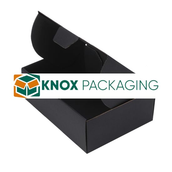100pcs Full Black 220 x 160 x 77mm Diecut Mailing Box