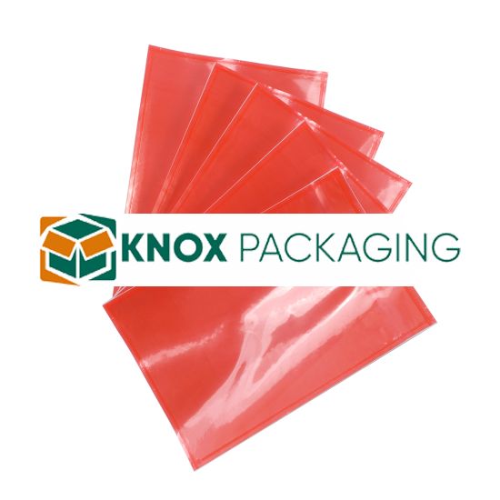 1000pcs 115mm x 165mm Invoice Enclosed Sticker Pouch Doculopes Plain Red