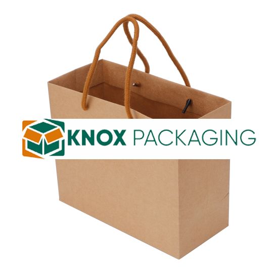 250pcs Kraft Paper Shopping Carry Bag 220×180 + 100mm