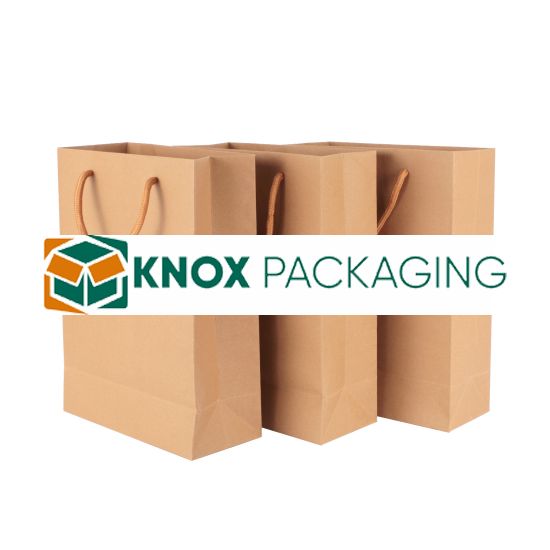 250pcs Kraft Paper Shopping Carry Bag 190×245x80mm