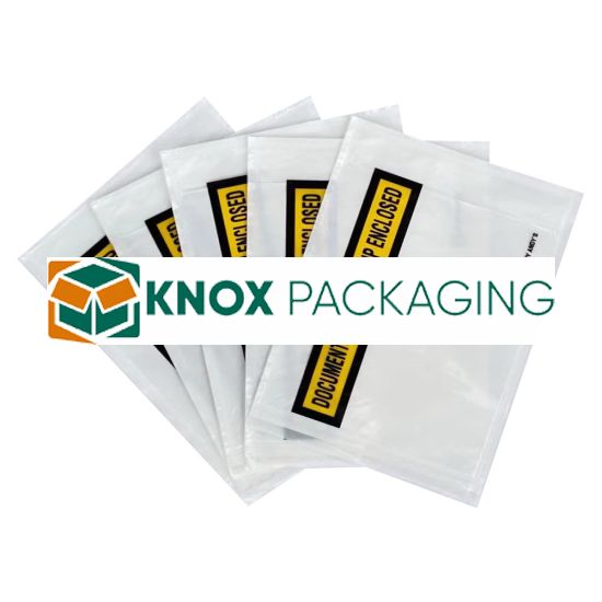 1000pcs 115mm x 150mm Documents Enclosed Sticker Pouch Doculopes Printed White