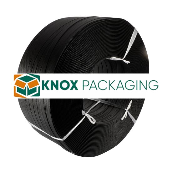 19mm x 1000m Plastic Hand Strap Black Polypropylene Strapping