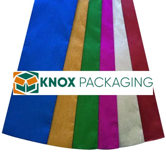 Rainbow Foil Crepe Paper 500mmx1m Assorted Pack of 6 Sheets
