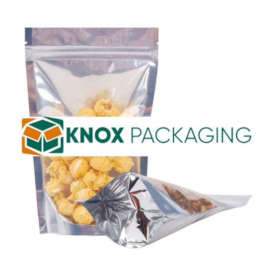 100x Stand Up Pouches Clear Front with Foil Back 240x335mm