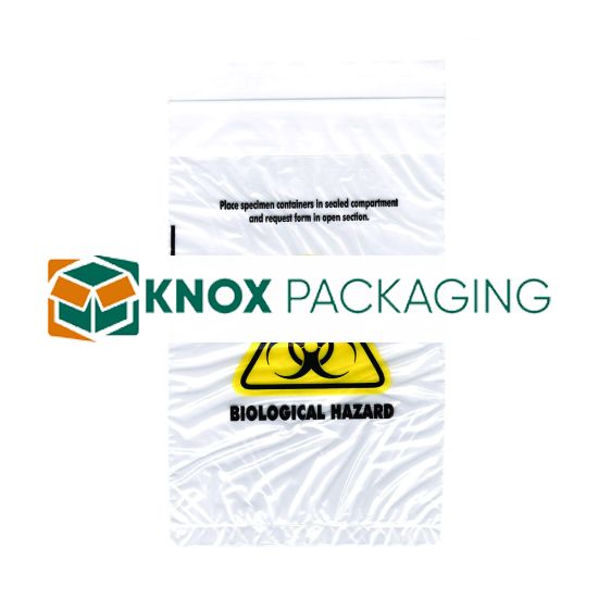 100x Specimen Biological Hazard Bag 160x255mm 45UM