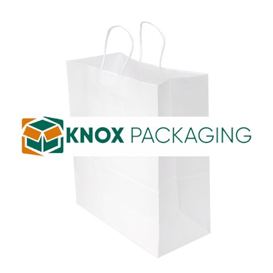 100pcs White Paper Twisted handle Bag 320×360+150mm