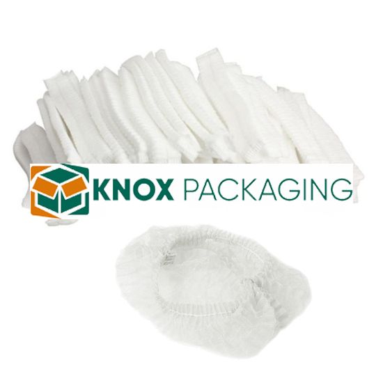 1000pcs White Disposable Berets Crimped 21″Caps