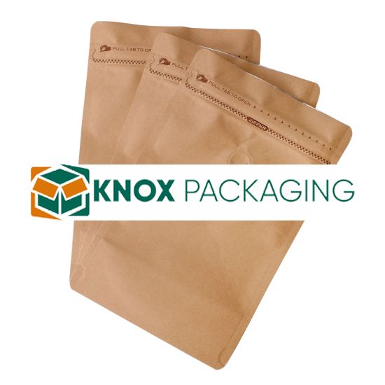 250G Kraft Coffee Bag 140um Air Degassing Valve 100pcs