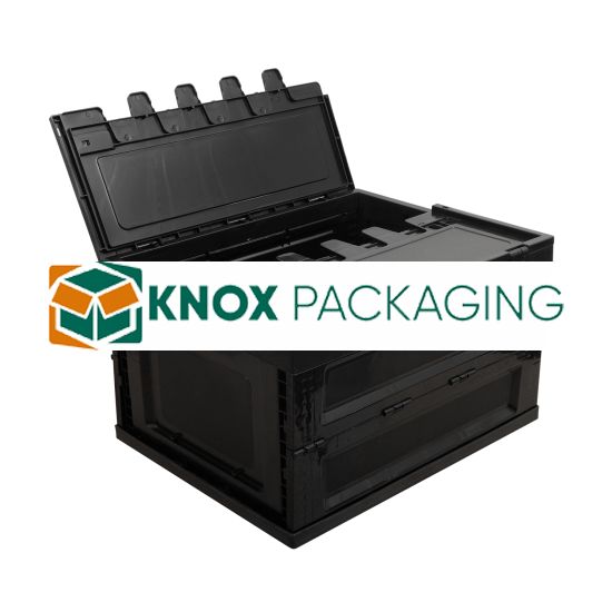 Folding Storage Box Workshop Container 53L Black 5pcs