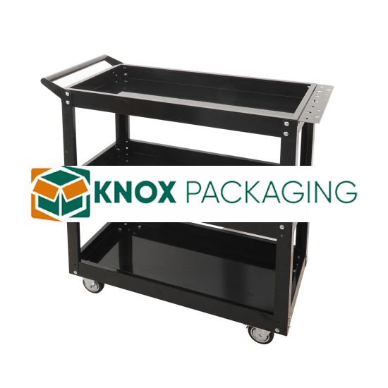 Tool Cart Picking Trolley 3-Tier Load capacity-300kg Black