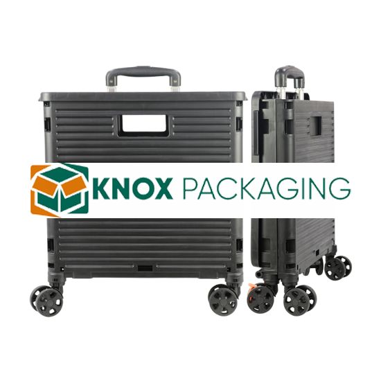Foldable Cart 40KG Load Capacity 55L Platform Trolley BLACK