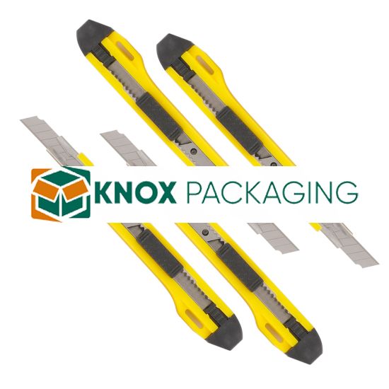 10pcs Plastic Cutter Safety Knife 9mm Yellow