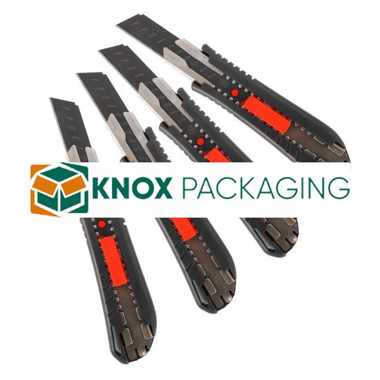 10pcs Plastic Cutter Safety Knife 18mm Black