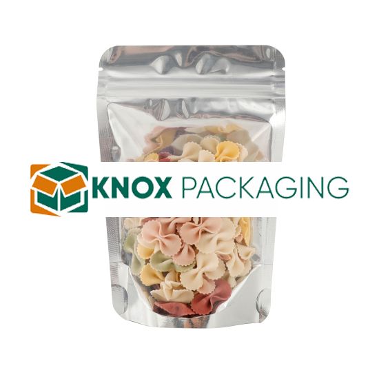 500x Stand Up Pouches Clear Front with Foil Back 100x150mm 130um