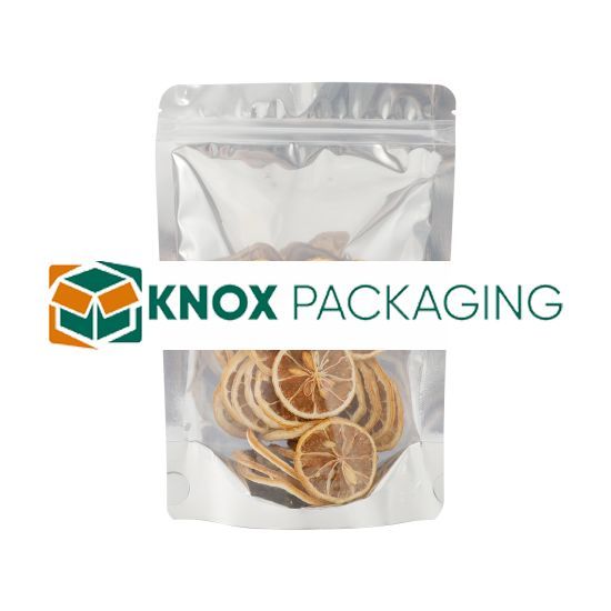 500x Stand Up Pouches Clear Front with Foil Back 150x220mm 130um