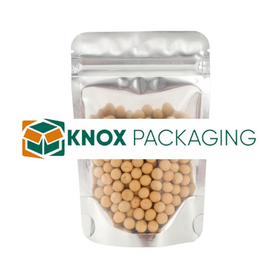 500x Stand Up Pouches Clear Front with Foil Back 90x140mm 130um