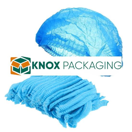 1000pcs Blue Disposable Berets Crimped 21″ Caps