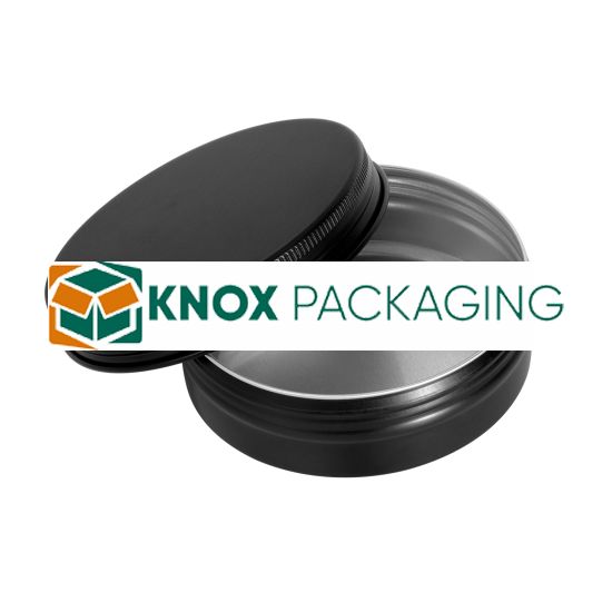 100ML BLACK Aluminium Tin Jar Base & Lid Screw Cap 100 per carton