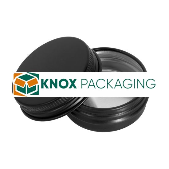 30ML BLACK Aluminium Tin Jar Base & Lid Screw Cap 100 per carton