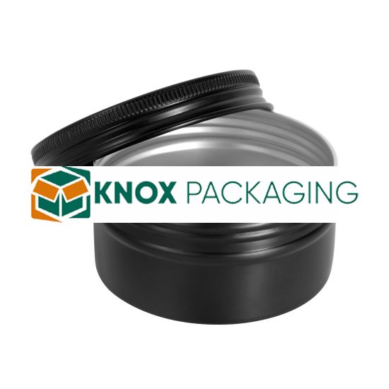 60ML BLACK Aluminium Tin Jar Base & Lid Screw Cap 100 per carton