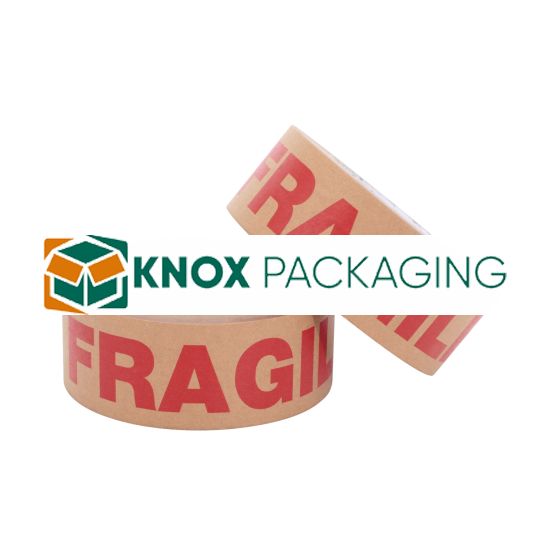 36Rolls Kraft Paper FRAGILE Waterless Packaging Tape 48mm x 50m