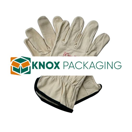 Beige Riggers Leather Work Gloves Size Large