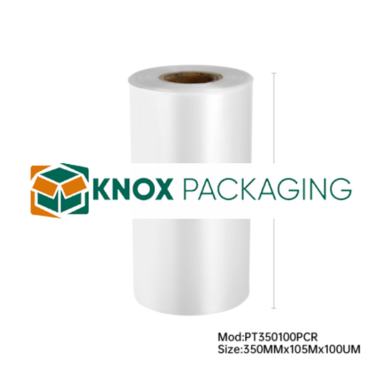 350mm 100UM Poly Tubing Clear 7.5kg Roll 100% POST-CONSUMER RECYCLED
