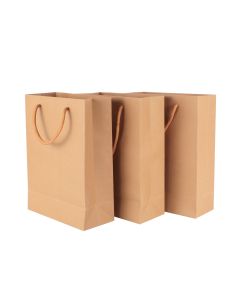 250pcs Kraft Paper Shopping Carry Bag 190×245x80mm