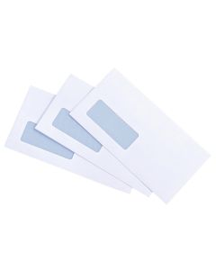 500pcs DL Window Faced White Envelopes 110x220mm 80GSM