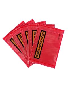 1000pcs 115mm x 165mm Documents Enclosed Sticker Pouch Doculopes Printed Red