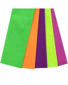 Rainbow Fluro Crepe Paper 500mmx2.5m Assorted Pack of 5 Sheets