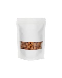 100x White Stand Up Pouches with Window 240x335mm