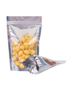 100x Stand Up Pouches Clear Front with Foil Back 240x335mm