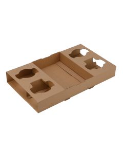 Coffee Cup Carry Tray 2 & 4 Detachable 100% Recycled Paperboard 100Pcs