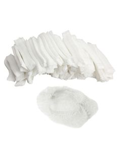 1000pcs White Disposable Berets Crimped 21″Caps