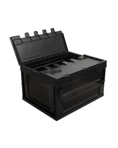 Folding Storage Box Workshop Container 53L Black 5pcs
