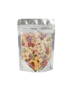 500x Stand Up Pouches Clear Front with Foil Back 120x170mm 130um