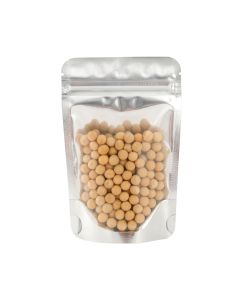 500x Stand Up Pouches Clear Front with Foil Back 90x140mm 130um