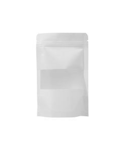 500x White Stand Up Pouches with Window-Coated-90x140mm 130um