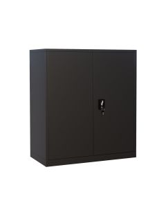 Black Steel Storage Cupboard Lockable Cabinet 1020*905*460mm