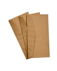 800pcs DL Brown Kraft Recycled Lick & Stick Envelopes 110x220mm 90GSM