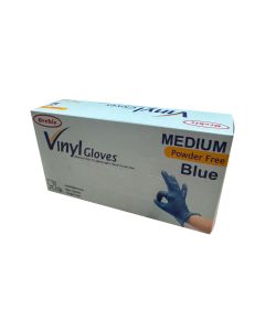 Vinyl Gloves Powder Free Blue Medium Carton of 1000